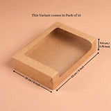 Kraft Brownie Boxes | L Shape and Top Window | Food-Grade Paperboard | Multiple Capacities Available