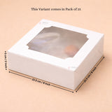 White Brownie Boxes | L Shape and Top Window | Food-Grade Paperboard | Multiple Capacities Available