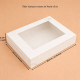 White Brownie Boxes | L Shape and Top Window | Food-Grade Paperboard | Multiple Capacities Available