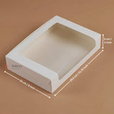 White Brownie Boxes | L Shape and Top Window | Food-Grade Paperboard | Multiple Capacities Available
