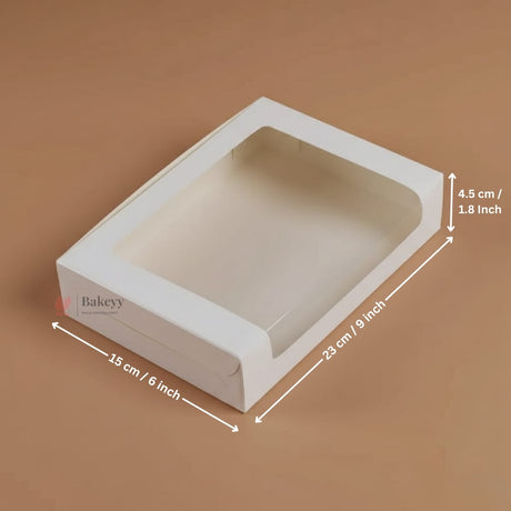 White Brownie Boxes | L Shape and Top Window | Food-Grade Paperboard | Multiple Capacities Available