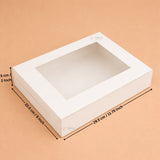 White Brownie Boxes | L Shape and Top Window | Food-Grade Paperboard | Multiple Capacities Available