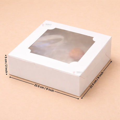 White Brownie Boxes | L Shape and Top Window | Food-Grade Paperboard | Multiple Capacities Available
