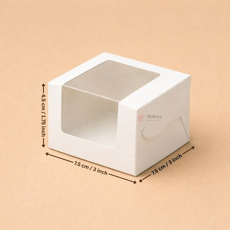 White Brownie Boxes | L Shape and Top Window | Food-Grade Paperboard | Multiple Capacities Available