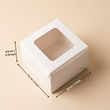 White Brownie Boxes | L Shape and Top Window | Food-Grade Paperboard | Multiple Capacities Available