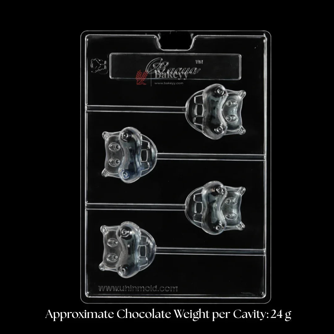 Mould 292 | Hippo Face Lollipop Chocolate Mould | 4 Cavity | Pack of 1 - Bakeyy.com - India - Mould 292 | Hippo Face Lollipop Chocolate Mould | 4 Cavity | Pack of 1 - Default Title 70.00