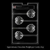 Mould 291 | Lion Face Lollipop Chocolate Mould | 4 Cavity | Pack of 1