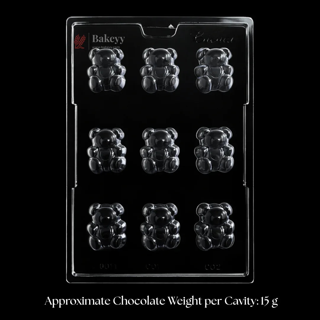 Mould 006 | Gummy Bear Shape Chocolate Mould | 9 Cavity | Pack of 1
