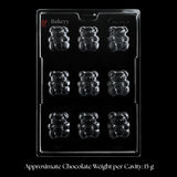 Mould 006 | Gummy Bear Shape Chocolate Mould | 9 Cavity | Pack of 1