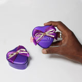 Small | Purple Heart Empty Decorative Tin Box | Gift Box | Chocolate Box | Sweet Box | Jewellery Box | Luxury Box | Pack of 12