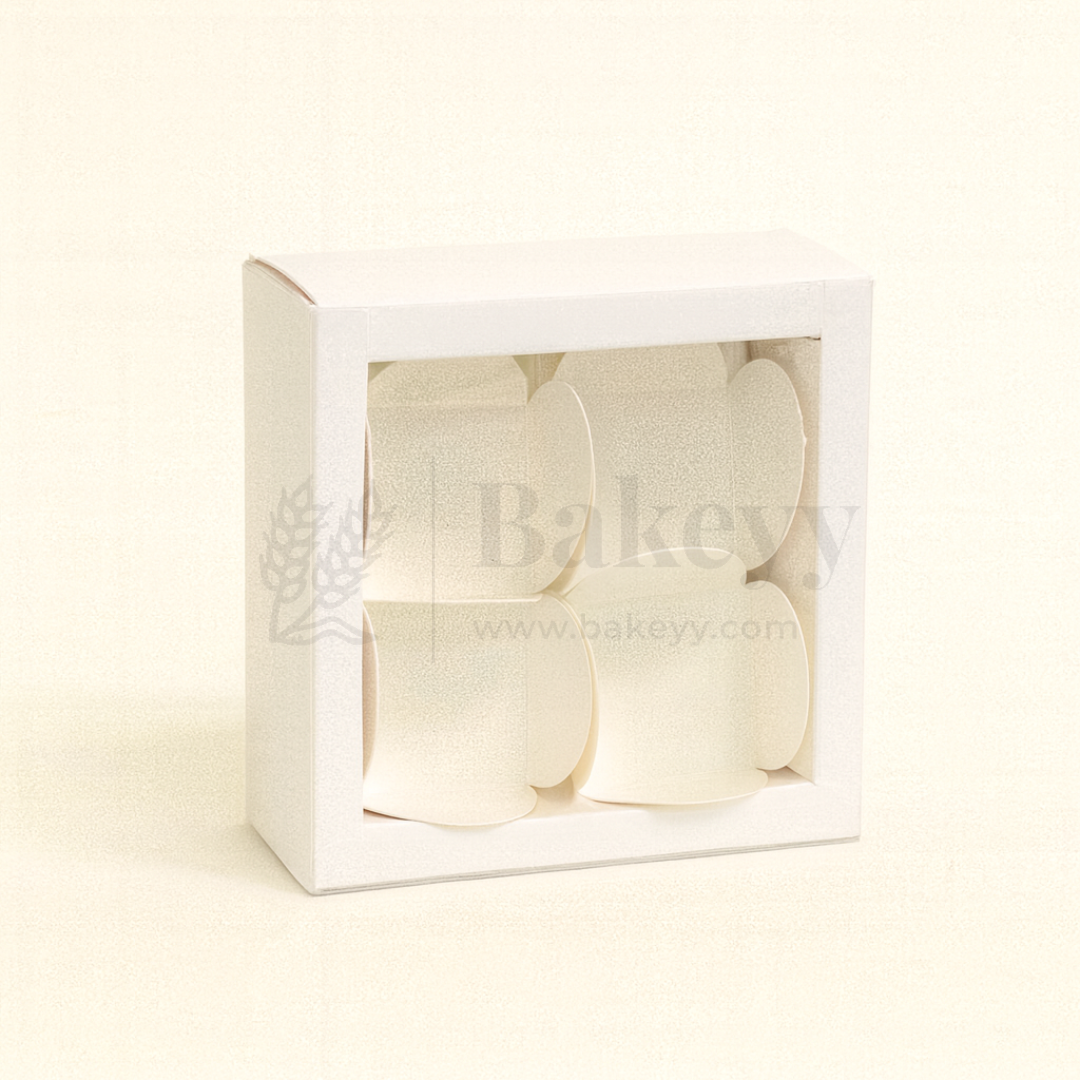 4 Cavity Chocolate Box| White Colour Cavity Box| Pack of 50