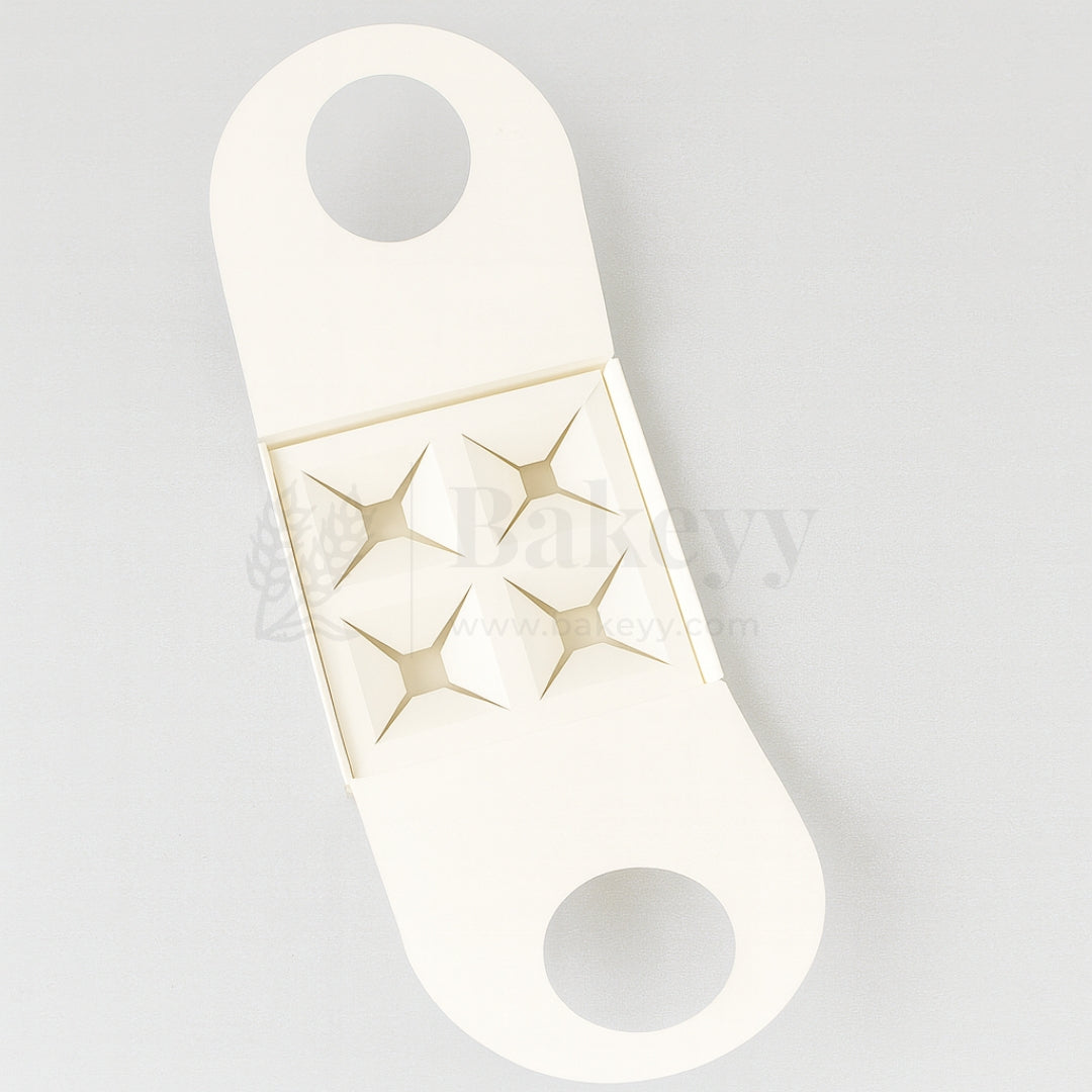 4 Jar Holder with Handle-White| Pack of 10