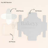 4 Cavity Chocolate Box| White Colour Cavity Box| Pack of 50