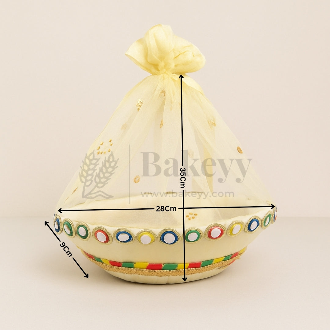 Large Fancy Net Basket | Hamper Basket | 28x8 cm| 1 Piece