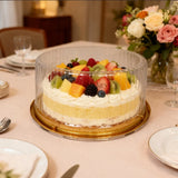 Cake Container with Clear Dome Lid & Gold Base | Premium Cake Packaging Box | Pack of 25