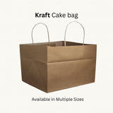 Paper Cake Bag | White / Kraft | Carry Bag for Sweets, Chocolates, Gifts | Multi-Size Bakery Bag | Pack of 50