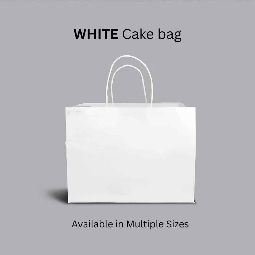 Paper Cake Bag | White / Kraft | Carry Bag for Sweets, Chocolates, Gifts | Multi-Size Bakery Bag | Pack of 50