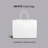 Paper Cake Bag | White / Kraft | Carry Bag for Sweets, Chocolates, Gifts | Multi-Size Bakery Bag | Pack of 50