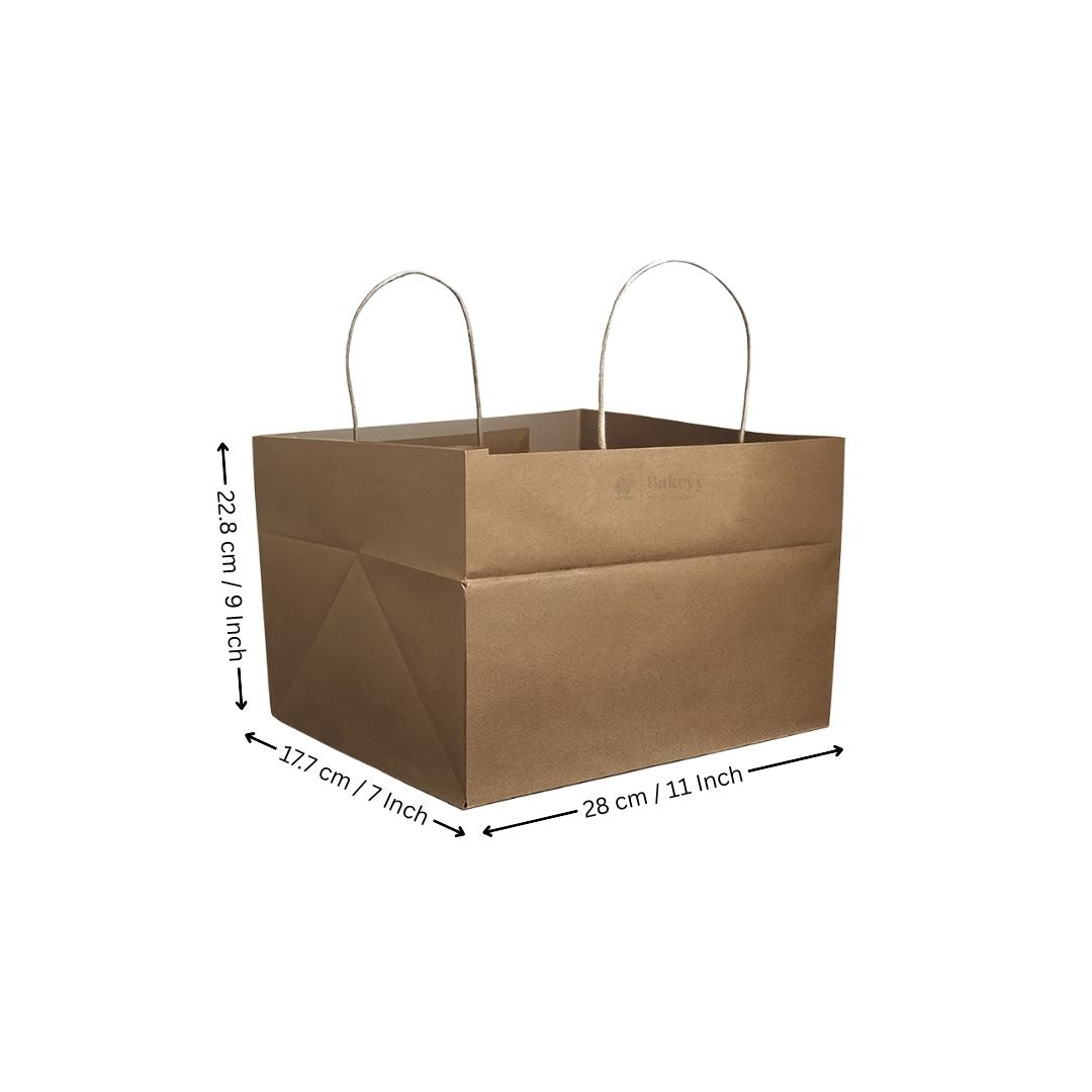 Paper Cake Bag | White / Kraft | Carry Bag for Sweets, Chocolates, Gifts | Multi-Size Bakery Bag | Pack of 50