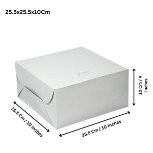 White Bakeyy cake box 25.5x25.5x10cm, bakery packaging for cakes and desserts