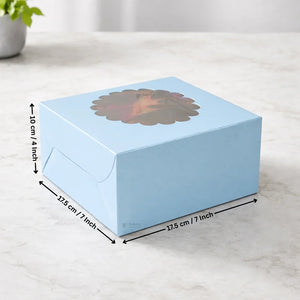 Cake_Box_With_Flower_Top_Window_Blue_Color_ITC_Back_Box_3 - Bakeyy.com