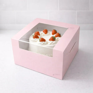 5 Inch Height | Cake Box With L-Shape Window | Pink Color | ITC Back Box | 3 Sizes Available | Pack Of 25
