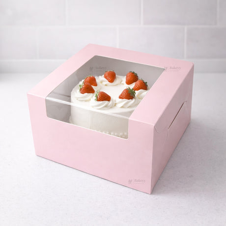 5 Inch Height | Cake Box With L-Shape Window | Pink Color | ITC Back Box | 3 Sizes Available | Pack Of 25