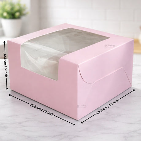 5 Inch Height | Cake Box With L-Shape Window | Pink Color | ITC Back Box | 3 Sizes Available | Pack Of 25