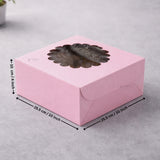 Pink Cake Box with Flower Window Top | Multiple Sizes Available | Pack of 25
