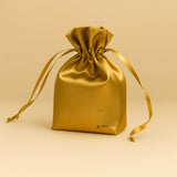 10x14 cm | Gold Colour Satin Potli Bags| Pack of 25