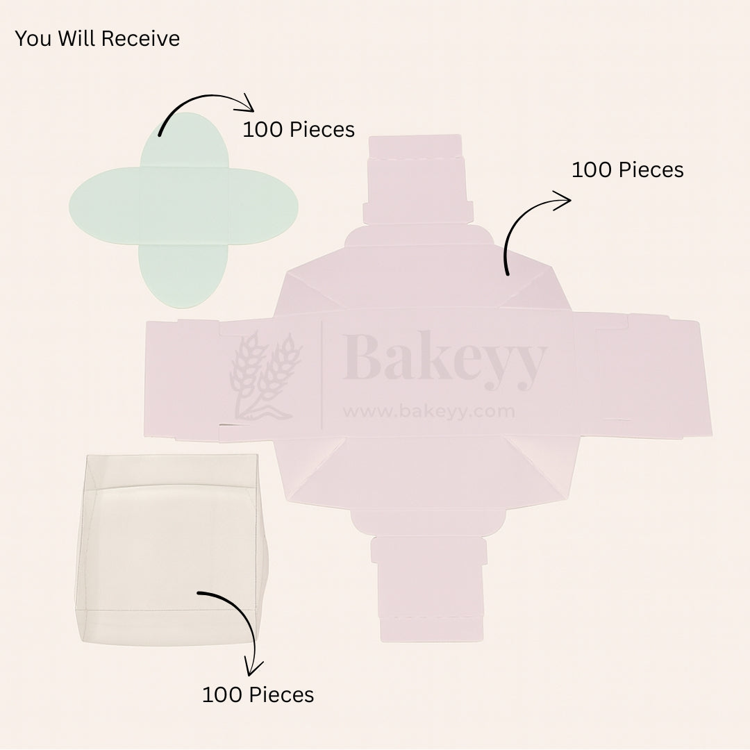 1 Cavity Chocolate Box| Pink Colour Cavity Box| Pack of 100