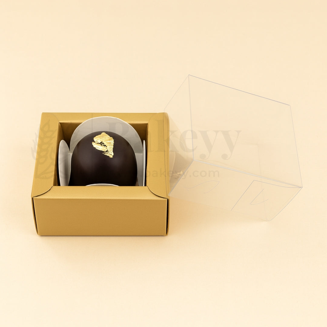 1 Cavity Chocolate Box| Gold Colour Cavity Box| Pack of 100