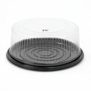 20x8.5Cm| 1/2 Kg Cake Carrier With Lid| Plastic Cake Carrier with Black Base and Transparent Lid| Pack of 10 - Bakeyy.com - India - 20x8.5Cm| 1/2 Kg Cake Carrier With Lid| Plastic Cake Carrier with Black Base and Transparent Lid| Pack of 10 - Default Title