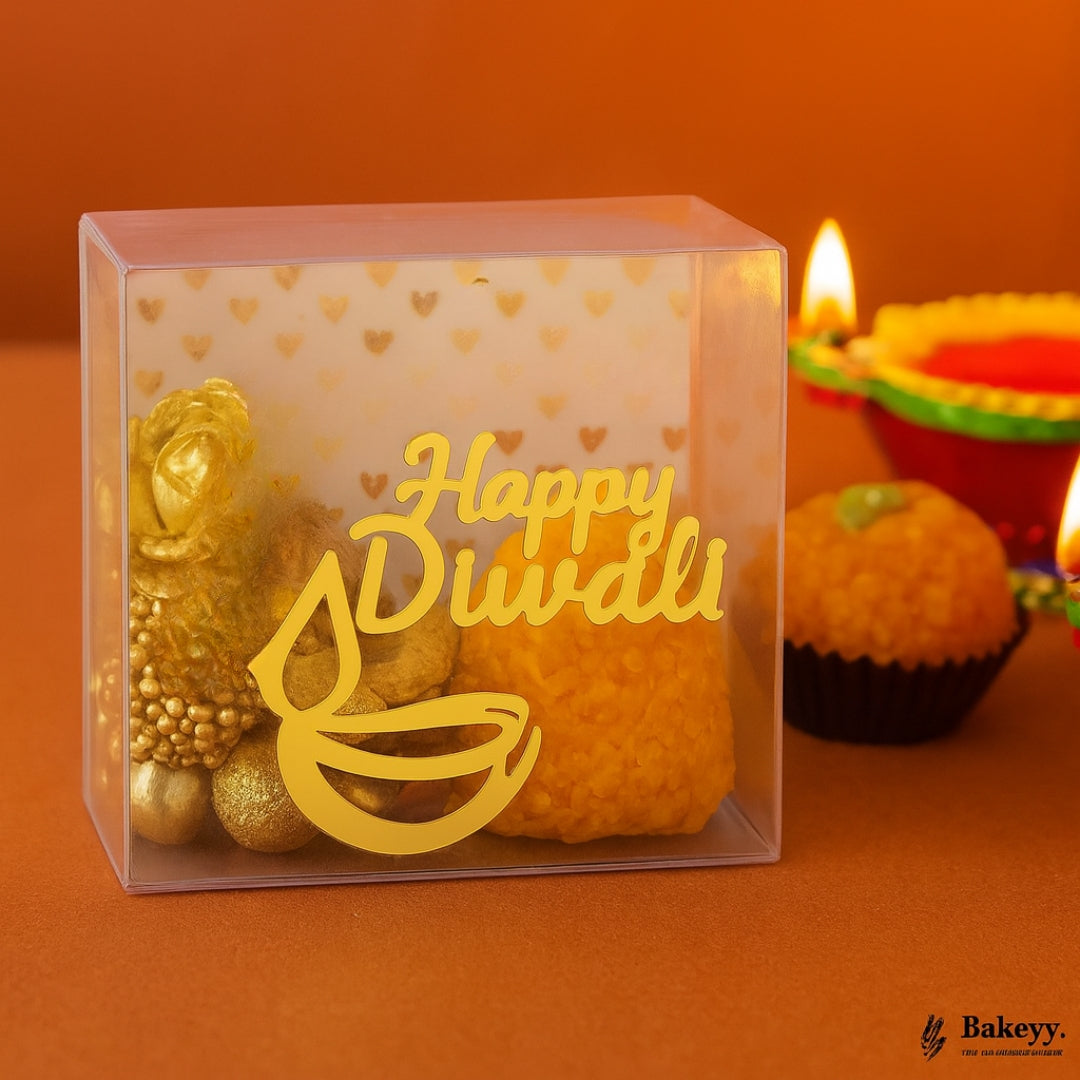 4 Inch| Happy Diwali Topper D2- Self Adhesive| 1 Piece