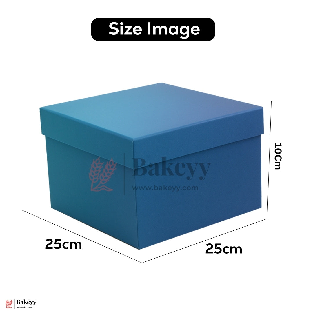 25x25x10 cm | Large Premium Royal Blue Glitter Finish Rigid Hamper Box| Pack Of 1