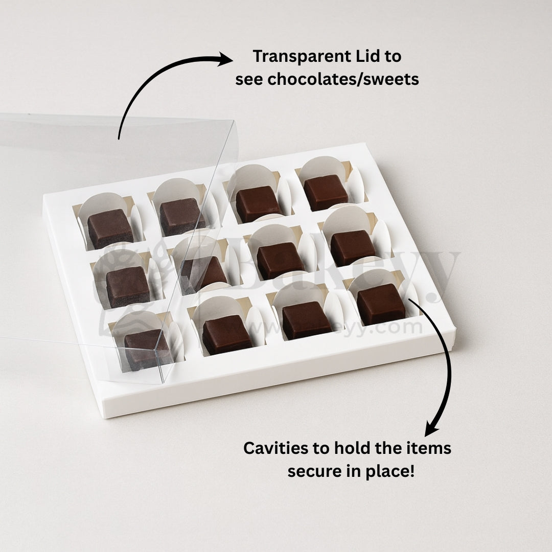 17x22Cm | 12 Cavity Chocolate/ Sweet Box| Diwali Gift Box| Multipurpose Box| Pack of 25