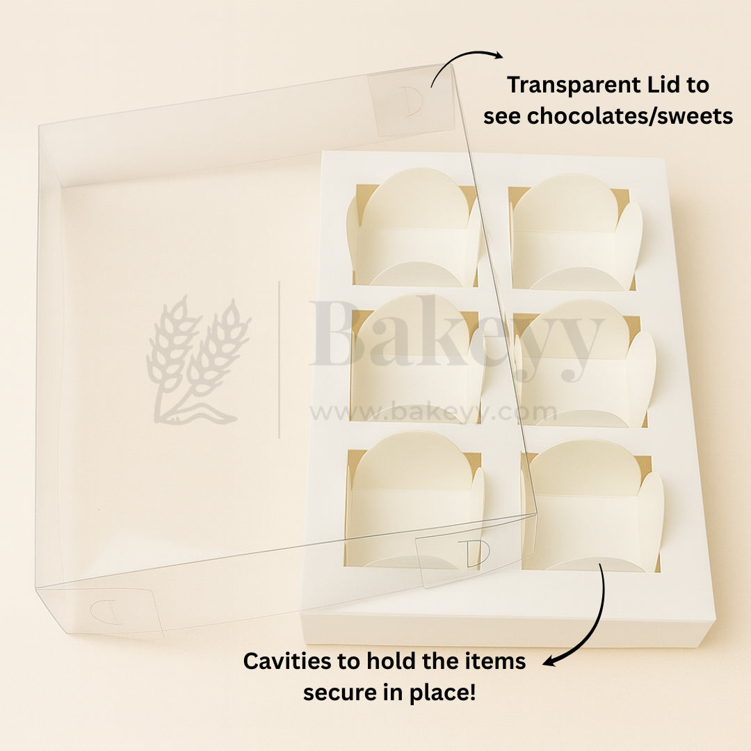 11x16Cm | 6 Cavity Chocolate/ Sweet Box| Diwali Gift Box| Multipurpose Box| Pack of 25