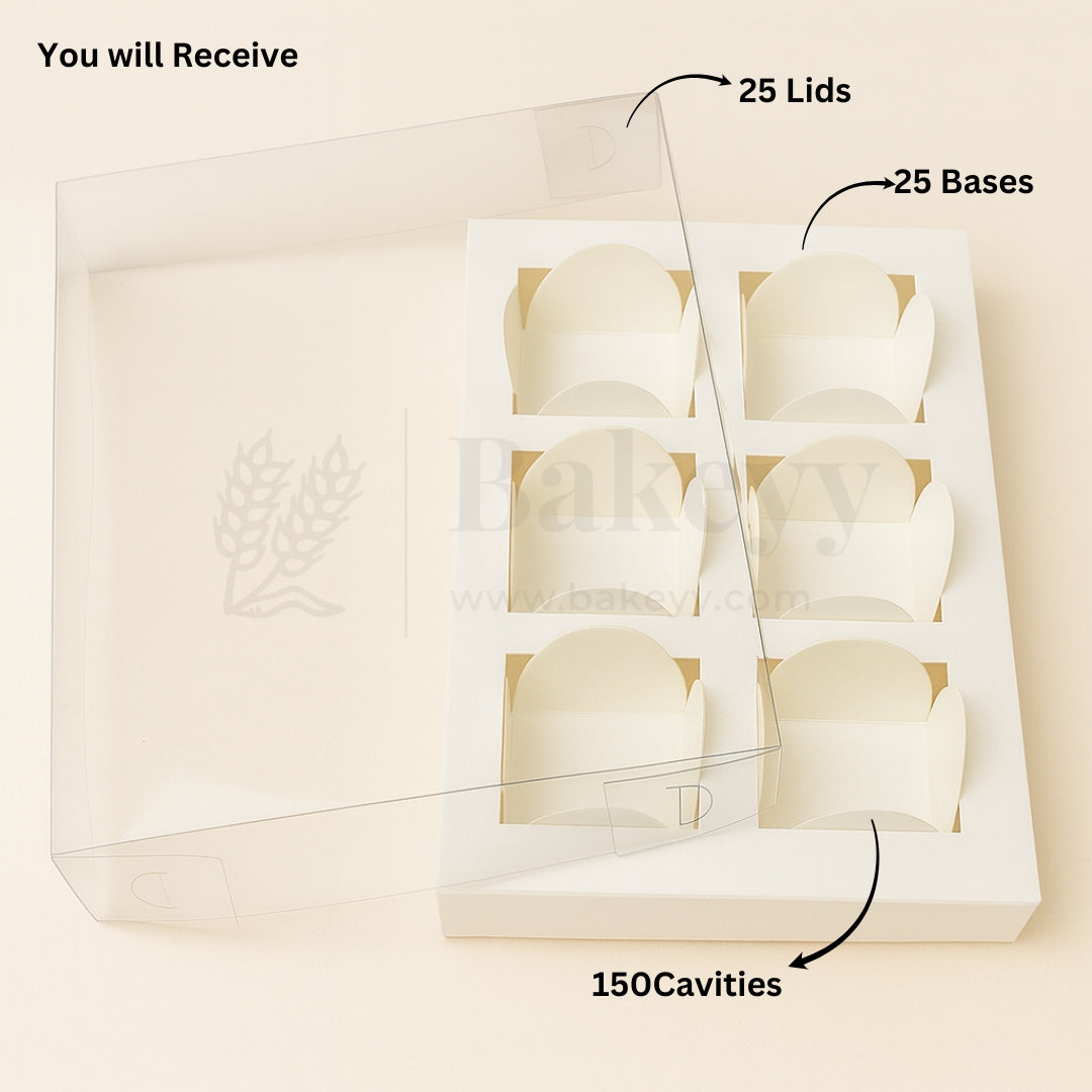 11x16Cm | 6 Cavity Chocolate/ Sweet Box| Diwali Gift Box| Multipurpose Box| Pack of 25
