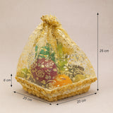 Gold Square Decorative Net Basket | Hamper Basket | Pack of 1