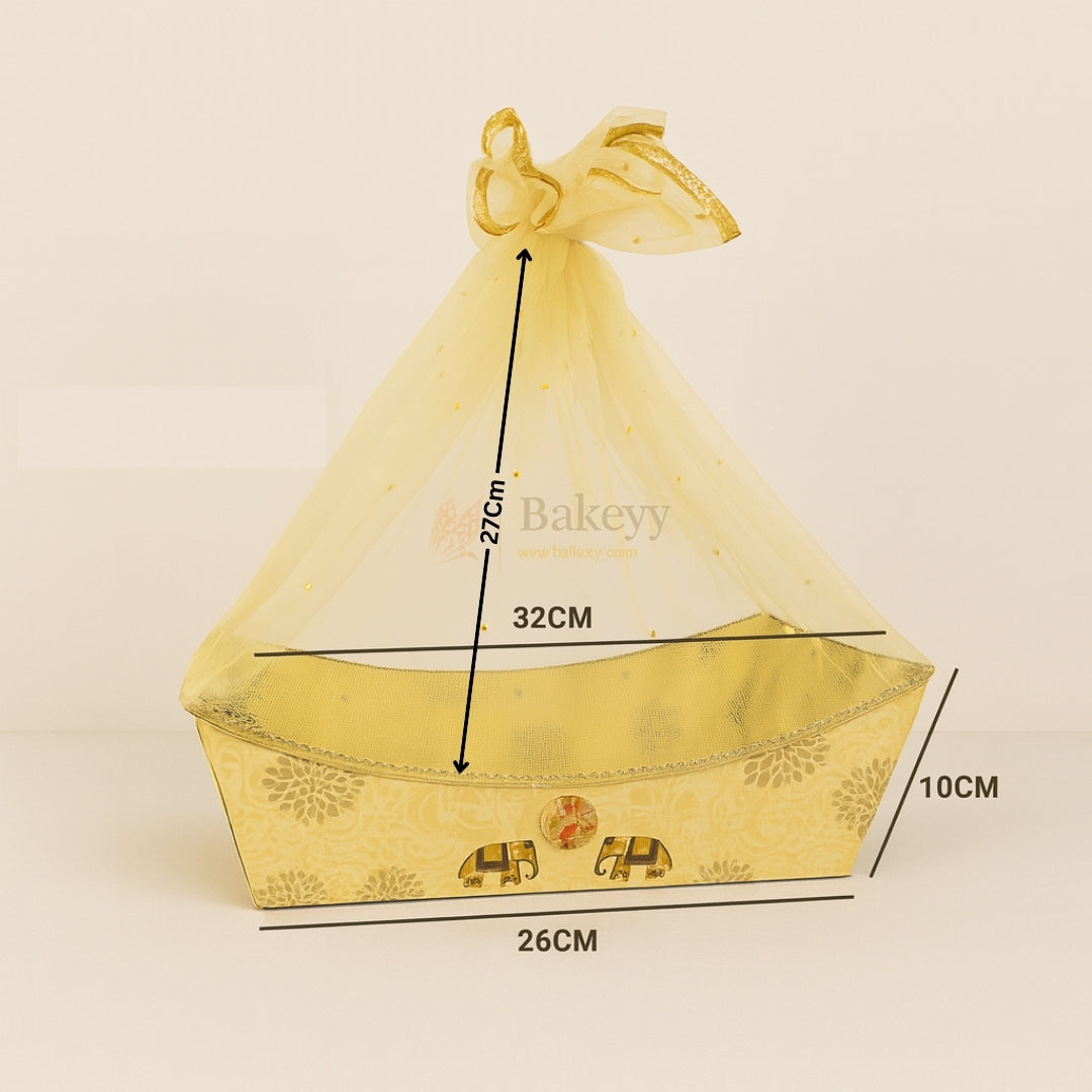 Decorative Gift Basket | Net Basket| Mixed Designs with Golden Net| 1 Piece