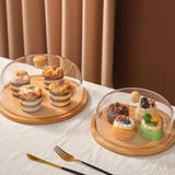 Cake Dome with Wooden Base | Dessert Display Stand | 2 Size Options | Pack of 1