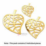 Gold Acrylic Cake Decoration Set Hearts, Stars, Leaves & Butterflies | Cake Topper Accessories | Pack of 1