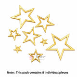 Gold Acrylic Cake Decoration Set Hearts, Stars, Leaves & Butterflies | Cake Topper Accessories | Pack of 1