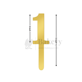 5 Inch | Golden Cake Topper Number 1 | 1 Piece