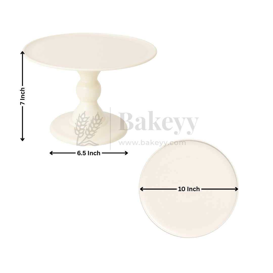 10 Inch Round | Detachable 2 Piece Cake Stand | White | 1 Piece