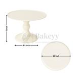 10 Inch Round | Detachable 2 Piece Cake Stand | White | 1 Piece