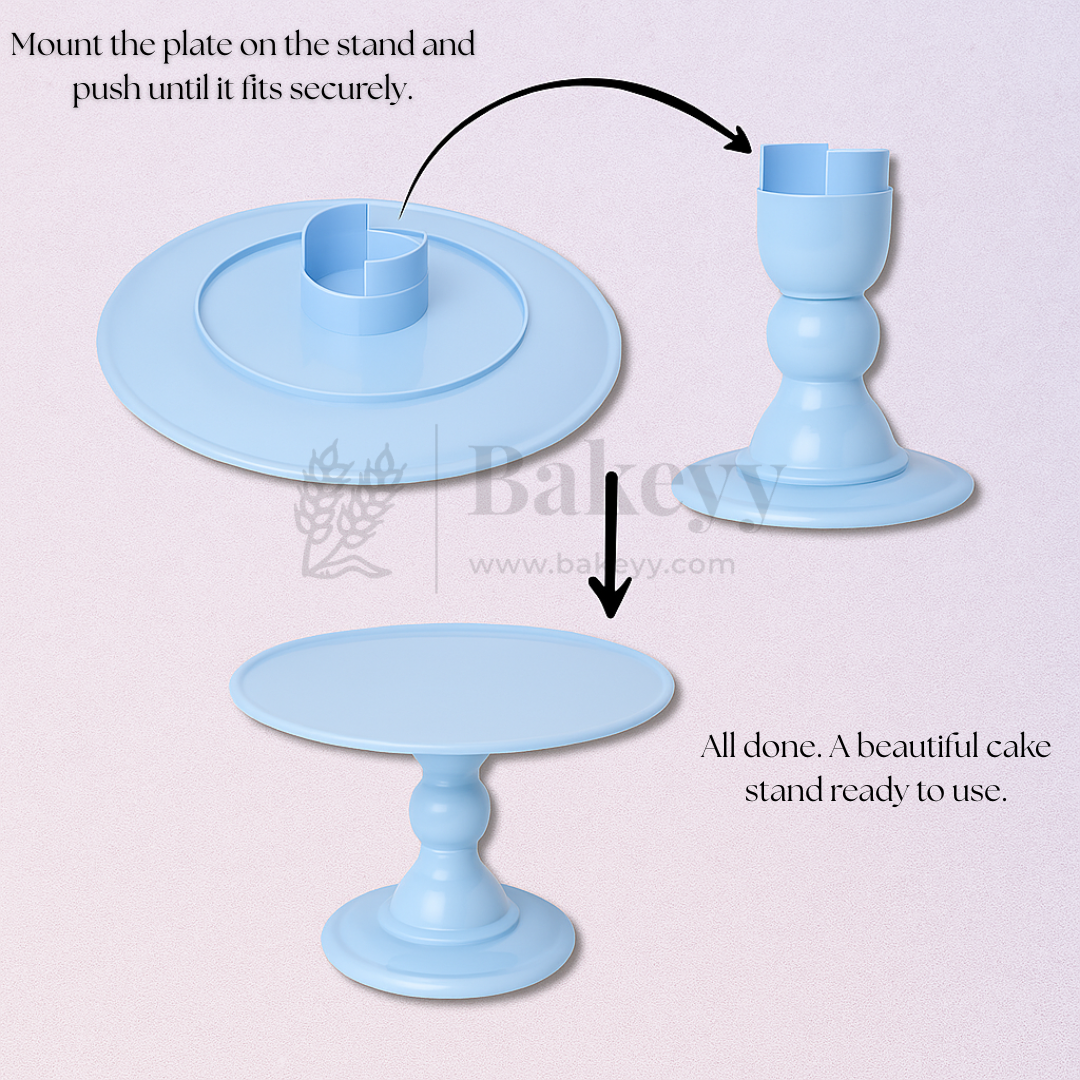 10 Inch Round | Detachable 2 Piece Cake Stand | Light Blue | 1 Piece