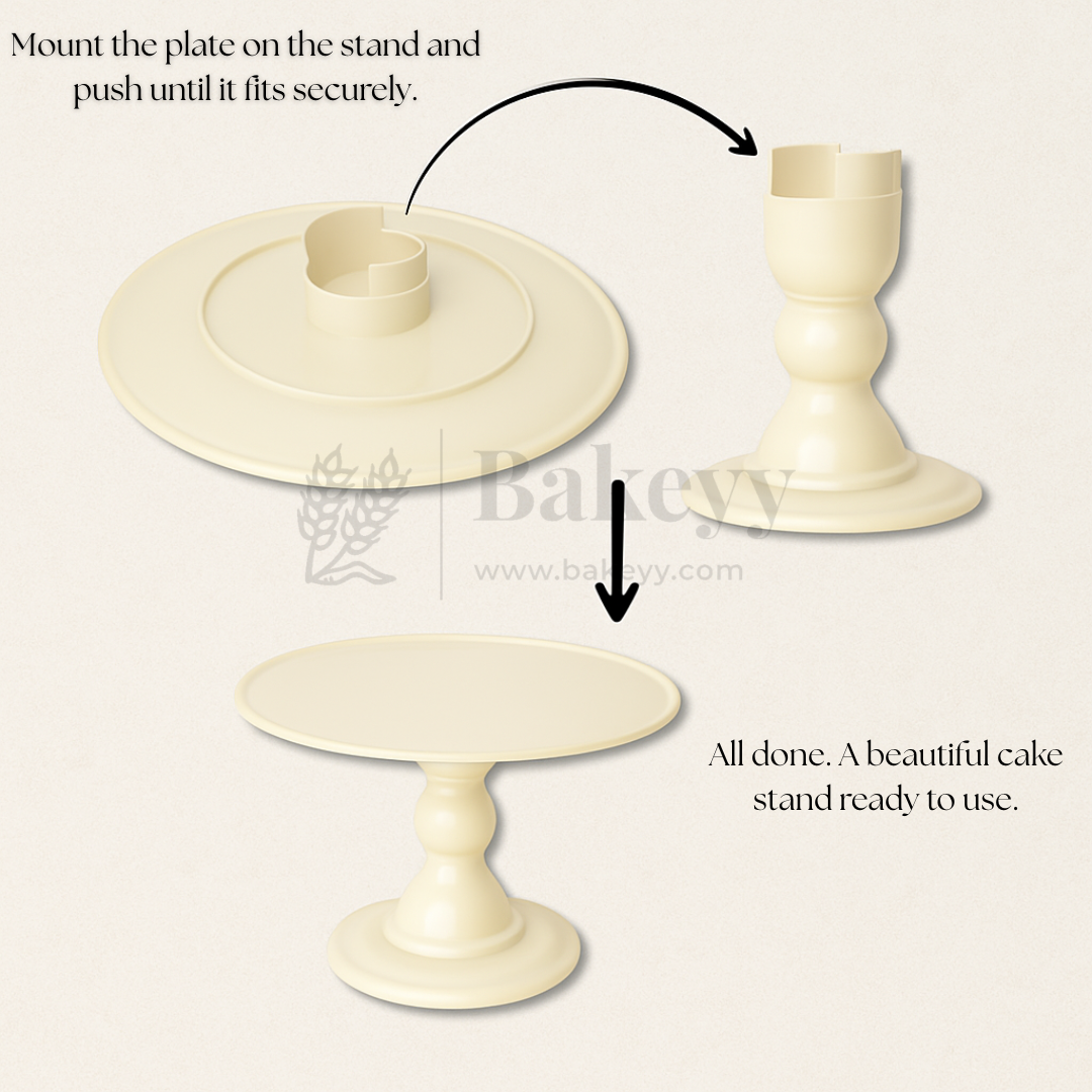 10 Inch Round | Detachable 2 Piece Cake Stand | White | 1 Piece