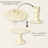 10 Inch Round | Detachable 2 Piece Cake Stand | White | 1 Piece