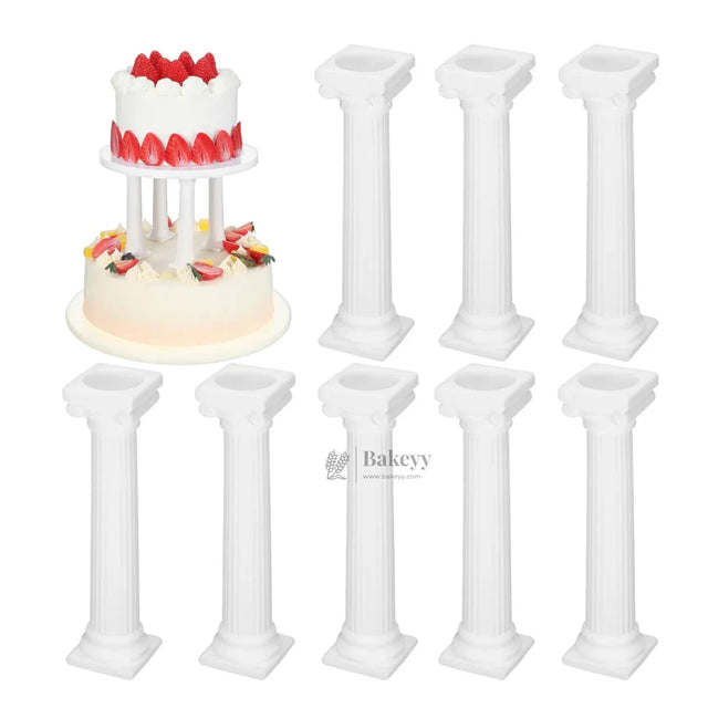 Cake Supporting Pillars | Roman Column Cake Stand Supports | Pillar Dowel Rods | Pack of 4 - Bakeyy.com - India - Cake Supporting Pillars | Roman Column Cake Stand Supports | Pillar Dowel Rods | Pack of 4 - Small 156.00